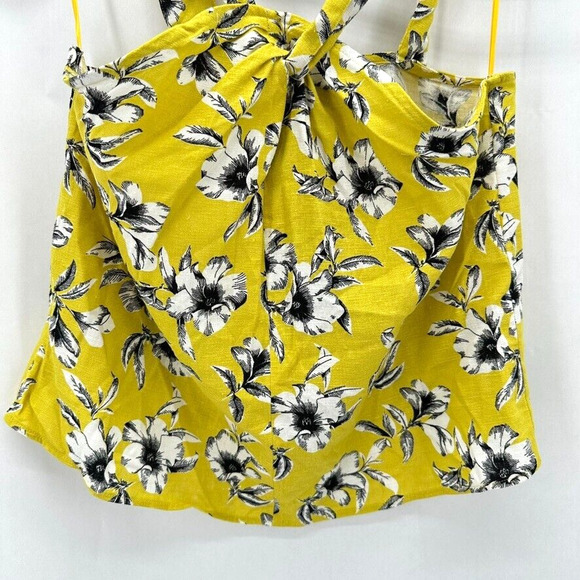 Banana Republic Cross Front Top Size M Floral Linen Coquette Preppy Boho NWT - Picture 3 of 11